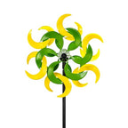 87" Wind Spinner Outdoor with Solar Light, Large Metal Wind Sculptures Spinners, Windmill for Garden Yard Patio Lawn Decor-Verdant Moon (23" W x 87" H) - size: Verdant Moon