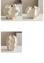White Ceramic Vase – Nordic Minimalist Unglazed Stoneware Flower Vessel, Living-Room Centerpiece, Boho-Soft Furnishing Accent (10 Styles (Small)) - color: 10 Styles (Small)