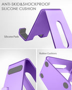 CreaDream Cell Phone Stand, Cradle, Holder,Aluminum Desktop Stand Compatible with Switch, All Smart Phone, iPhone 11 Pro Xs Max Xr X Se 8 7 6 6s Plus SE 5 5s-Dark Purple - color: Dark Purple