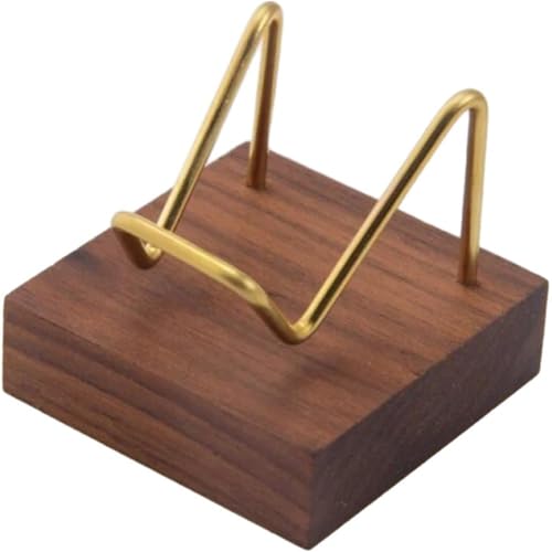 Crystal Display Stand Metal Arms Small Display Stand with Wooden Base Geodes Agate Mineral Easel Holder for Collectibles - color: Style 3