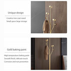 Gold Coat rack,Sturdy coat tree freestanding heavy duty with Marble Base,Metal standing coat rack for Bedroom,Entrance,Modern coat hanger stand for Coats,Hats,Bags(gold) - style: gold-tree hook