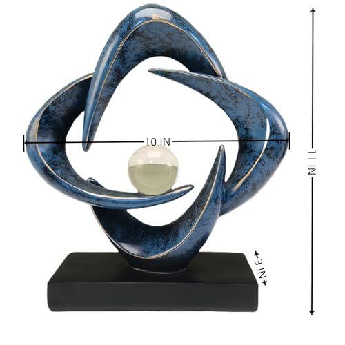 Modern Home Decor Abstract Decorative Sculpture Decorations for Living Room Dining Room Office, Resin Art Statues Coffee Table Bookshelf Decor Accents (Blue) - color: Blue