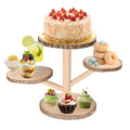 4 Tiered Rustic Wood Cupcake Stand, Detachable Cupcake Tower Holder Wood Dessert Display Platter for Birthday Graduation Tea Party Wedding Decoration