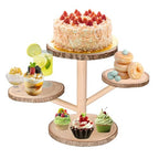 4 Tiered Rustic Wood Cupcake Stand, Detachable Cupcake Tower Holder Wood Dessert Display Platter for Birthday Graduation Tea Party Wedding Decoration