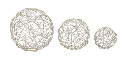 Deco 79 Metal Geometric Decorative Sculpture Home Decor Statues, Set of 3 Accent Figurines 8", 6", 4"D, Silver