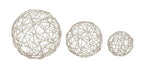 Deco 79 Metal Geometric Decorative Sculpture Home Decor Statues, Set of 3 Accent Figurines 8", 6", 4"D, Silver