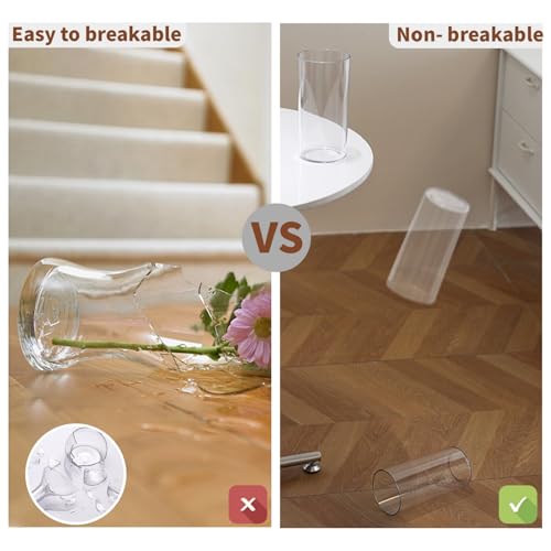 2 Pack Acrylic Cylinder Vases, Non-breakable Vase for Centerpieces,10,14 inch Tall Clear Flower Vase Bulk Floating Candle Holder for Wedding Table Home Decor and Party - size: 2 Pack(4''W x 10''H & 5''W x 14''H)