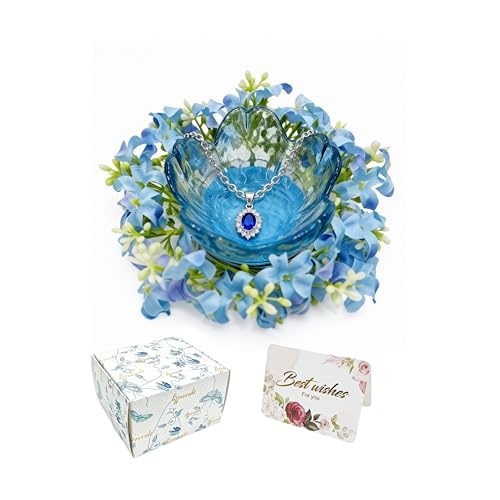 Mini Flower Ring Plate Jewelry Storage Tray Ring Holder for Dressing Table, Bedside Table, Room Bathroom Decoration, Cute Valentine's Day Christmas Birthday Gift for Women (blue flower) - color: blue Jewelry Tray and Flower Base