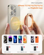 【2025 Upgraded】 Mag Safe Phone Ring Holder, SUPERONE Adjustable Magnetic Kickstand & Removable Phone Grip Compatible with Wireless Charging Only for iPhone 17 & 16 & 15 & 14 & 13 Series - Rose Gold - color: Rose Gold