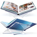 Acrylic Book Stand Clear Acrylic Book Holder, 8.5" x 6.4" x 3.5" Open Book Holder Stand for Display and Reading Cookbooks, Art Books, Bibles, Magazines - Home and Office (Clear, Medium) - color: Clear, size: Medium