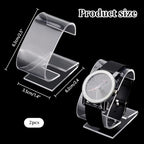 PH PandaHall 2pcs Clear Watch Stand, 2.4 x 2.4 x 1.3 inch Single Watch Holder Display Acrylic Bracelet Display Rack Jewelry Holder Stand Watch Organizer Storage for Women