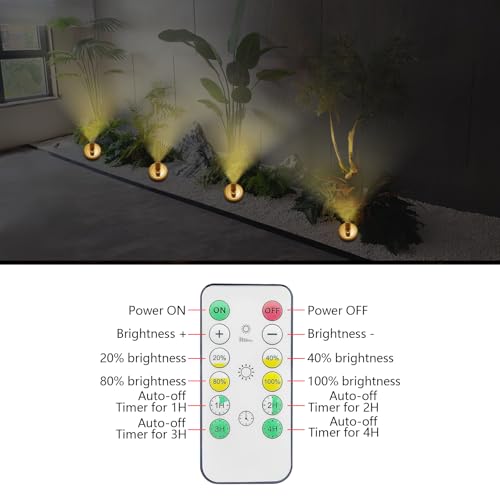 HAMVIDNE Indoor Spotlight, Battery Operated Spotlights with Remote, Picture Lights for Wall, Plant Tree Spotlight with Timer, Up Lights for Art Display Dartboard Painting Artwork Accent Frames-Gold - color: Gold