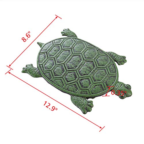 MDLUU Cast Iron Stepping Stone, Turtle Stepping Stone, Decorative Tortoise Flagstone for Lawn, Yard, Garden Walkway - size: Turtle(12.9" x 8.6")Green