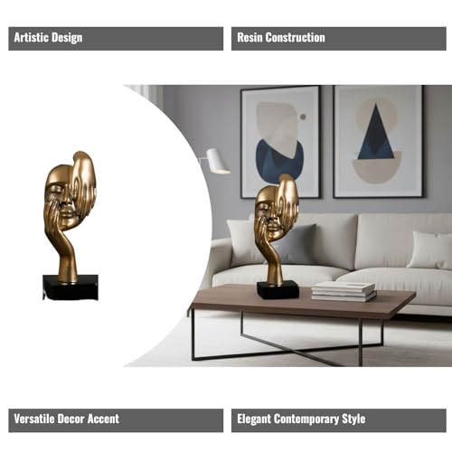 Abstract Sculpture for Home Decor - Modern Abstract Sculpture for Office and Interior Spaces - color: Model B-gold, size: 6.5x5x17 cm