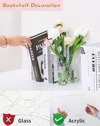 Butterfly Shaped Acrylic Flower Vase with Scissors and Plant Tape, Clear Decorative Vase for Home Office Desk, Unique Shelf Decor and Event Decoration, Aesthetic Gift for Book Lovers and Women