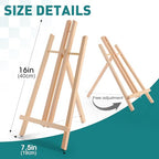 ESRICH 2 PCS 16 Inch Tabletop Easel,Tabletop Easel for Painting Party, Wooden Tabletop Display Easels, Painting Easel for Displaying Canvases, Photos, Display Tripod Holder Stand for Students Kids - style: 16"-2P
