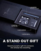 novium Hoverpen - Luxury Pen for Men & Women, Vertically Standing Executive Ballpoint Pen with Top Grade Free-Flowing Ink Refill, Metal Made, Unique Gifts, Luxury Pen for Men, Mens Gifts Ideas - color: Midnight Blue
