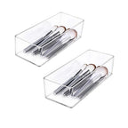 JessLab Acrylic Organizer, 2PK Cube Sections Makeup Organizer for Drawer, Makeup Organizer for Vanity, Countertop, Bathroom, Kitchen and Cabinet Storage(1+1 Compartment) - style: 1+1 Compartment