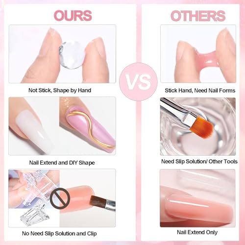 Solid Sculpture Builder Gel for Nails, 2.1oz Non-Sticky Hand 3d Solid Builder Sculpting Modeling Extension Gel for Nail Art Design, Clear