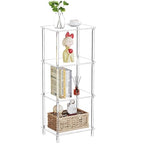 Clear Acrylic Side Table, 15.7" L x 11.8" W x 38.7" H, 4-Tier End Table for Living Room, Small Modern Bedside Tables Nightstand for Bedroom, Home Decor Accent Table JJ0011-01 - size: 4 Tier 1-Pack