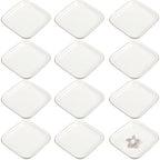 Shappy 12 Pcs Ceramic Jewelry Tray 4.5 in Ring Dish Bulk Decorative Trinket Dish for Bridal Christmas Birthdays Gifts - style: Square