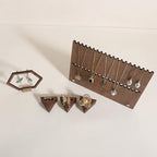 GemeShou 6pcs Wood Jewelry Ring Storage organizers, Retail ring display slot stand, Small walnut Jewelry ring holder tray for Girl Woman Room Decoration【Walnut-Triangle 6pcs】 - style: Triangle