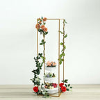 Efavormart 2 Pack - 48" Matte Gold Metal Wedding Flower Stand, Geometric Centerpiece Vases - color: Gold, size: 48"Tall