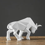 SMRTHMRT Abstract Geometric Sculptures Animals Statues,Collectible Figurines Home Office Tabletop Ornaments (White Bull) - color: White Bull