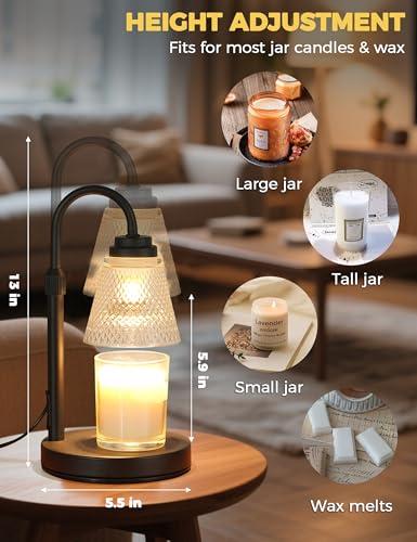 Candle Warmer Lamp with Timer Dimmer, Birthday Gifts for Mom Women Friend Sister, House Warming Gifts, Wax Melt Warmer, Office Apartment Dorm Room Home Decor - color: Black