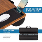 LAPGEAR Home Office Pro Lap Desk with Wrist Rest, Mouse Pad, and Phone Holder - Espresso Woodgrain - Fits up to 15.6 Inch Laptops - Style No. 91612 - color: Espresso Woodgrain, size: Home Office Pro W/Wrist Rest