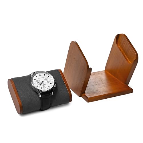 Oirlv Solid Wood Single Watch Display Stand Grey Watch Holder for Men and Women - color: Grey