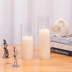 WGVI Hurricane Candle Holder Sleeve, Wide 3", Height 14", Clear Glass Cylinder Candleholder, Chimney Tube, Open Ended Candle Shade, 1 Piece - size: 3"x14"H