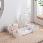 Poeland 5 Pcs Drawer Organizer Tray Storage Box for Bedroom Nightstand Drawer Dresser Bathroom Kitchen Drawer, Frosted - size: 5pcs