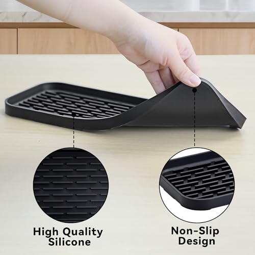 Drip Pan Compatible with Drink Dispenser, 2 Pack Silicone Tray Mat for DD&HAPP Glass Drink Dispenser - color: 2 Pack