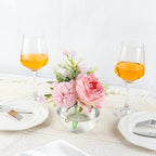 PINIWON 6 Pack Clear Round Glass Vases, 4.7” W x 3.5” H, Bubble Bowl Flower Vase for Table Centerpieces, Candle Holders for Wedding Event Home Decor