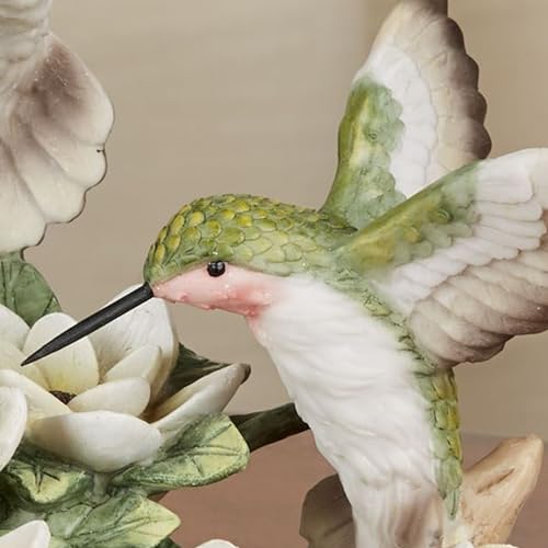 Touch of Class Dancing Hummingbirds and Magnolias Birds Table Sculpture Ivory and Green | Floral Flower Designs