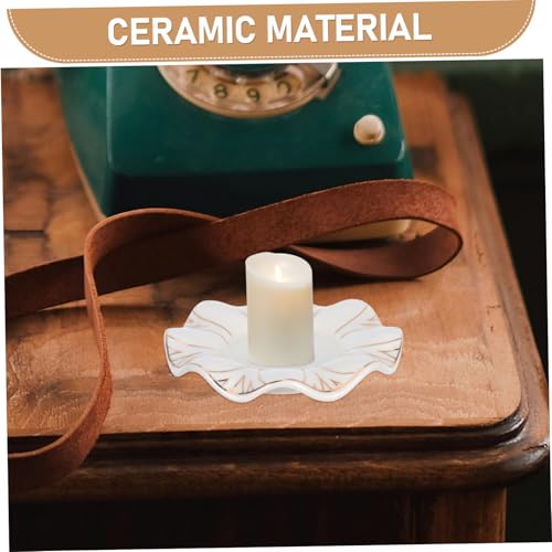 Ciieeo Ceramic Candle Holder for Taper Candles Modern Minimalist Design Small Decorative Stand for Dining Table Living Room and for Festivals and Romantic Ambiance