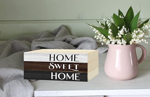 Decorative Books For Home Decor, Wood Book Stack For Table Decor, Home Decor Book For Living Room Mantel, Farmhouse Stacked Books Decorative（L45） - color: Brown white black