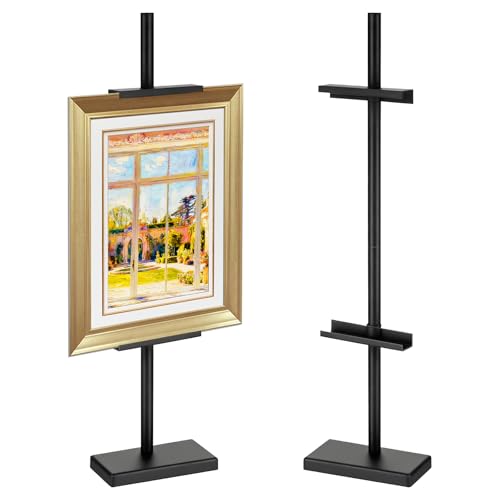 Adjustable Tabletop Stand for Frames, Stand Table Easels for Display Up to 28" H, Metal Picture Frame Holder Stands for Photo Picture Frame Artwork(Black)