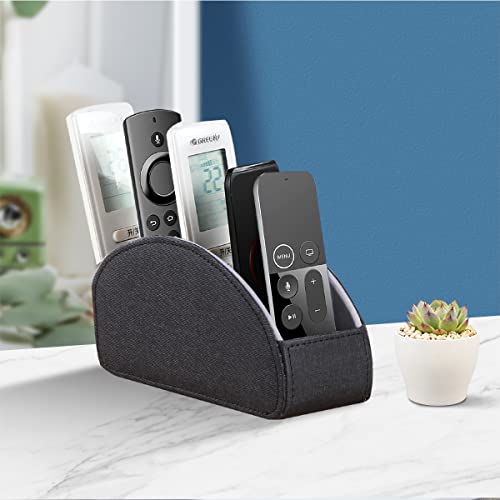 YAPISHI Remote Control Holder, 5 Rooms Desk Organizer and Decorations for Living Room, Bedside Table Remotes Caddy for TV Controllers/Makeup Brush Pen/Office Stationery/Art Supplies/Eyeglasses - color: Black Cloth, size: Small