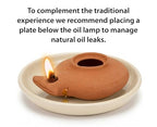 Biblical Herodian Clay Oil Lamp with Jar - Authentic Terracotta Replica from Holy Land Archaeological Finds - Handmade Christian & Jewish Faith Artifact - color: Herodian - Biblical Brown with Jar