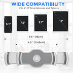 AboveTEK Tablet Stand Holder, Stylish Aluminum iPad Stands, Foldable 360° Swivel iPad iPhone Table Stand Holder fits 4-11" Tablets/Smartphones for Kitchen Bedside Office POS Showroom Reception (White) - color: White, size: 4"-11"