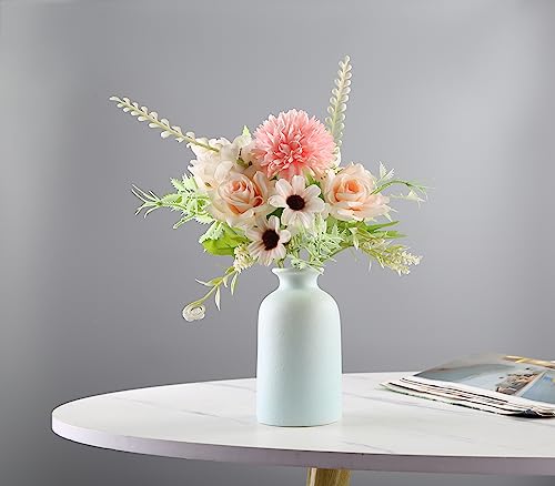 Blue Small Ceramic vase Dry Flower Vases for Home Decor Bohe vase Dried Flowers Home, Living Room,Modern, Minimalist,Centerpieces Office Desk Gift(S Blue) - color: Blue, size: Small
