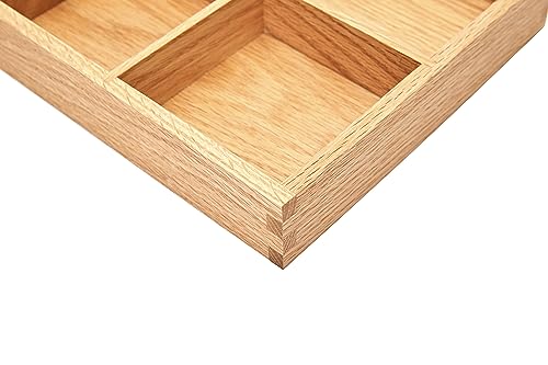 pandapark Wood Organizer Tray,Black Walnut,Desk & Drawer Storage Box (Oak Master-4) - color: Oak Master-4