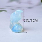 Natural Opal Crystal Raven Statue 2" Healing Crystal Handmade Sculpture Lucky Guardian Pocket Statues Reiki Meditation Office Home Decoration Gift - color: Opal