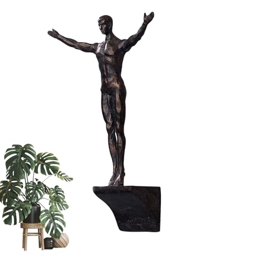 Climbing Man Wall Sculpture – Resin Decor Figure, Modern Art Accent, Black Home Ornament | Unique 3D Hanging Statue Piece, Artistic Abstract Wall Decoration Setup Living Room Bedroom Workplace Design - size: diving, style: Black