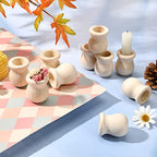 GORGECRAFT 1.5 Inch 10pcs Unfinished Wood Candle Cups Blank Candle Holders Wooden Candlesticks 4/5 Inch Hole Classics Flower Container for Hand Painting Crafts Home Wedding Decorations (Pack of 2) - size: 1.57x1.34inch,0.8inch (Pack of 2)