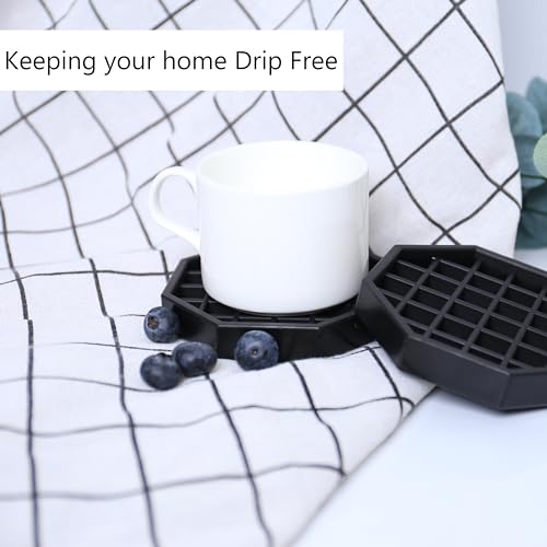 Drip Tray 4" Octagon Countertop Beverage Dispenser Cup Drip Catcher - for Coffee & Drink Dispenser Bar by kitchentoolz - Pack of 4