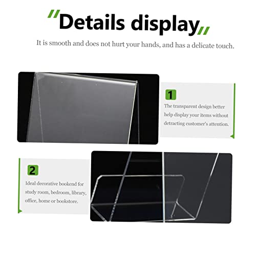 Alipis 1pc Simple Book Holder Acrylic Bookends for Shelves Bookshelf Decor Display Stand for Library
