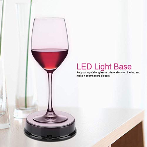 Pedestal Display With Light,Semme Display Base, Display Stand for Crystals Glass Art Figurine Merchandise, Lighted Seven Color Changing Lights Display Holder 3 AAA Batteries
